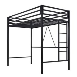 Black top bunk bed frame, fits twin bed 