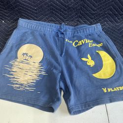 Blue Playboy Shorts The Caviar Escape Pacsun Large Mens Casual Pockets Graphic