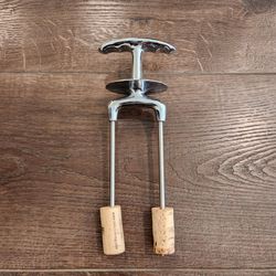 two-prong "Ah-So" style wine cork puller designed to remove fragile or older corks without breaking , good condition