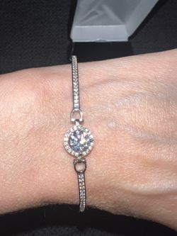 3CT Moissanite Halo Bracelet - Sterling Silver 925 Stamped - NEW