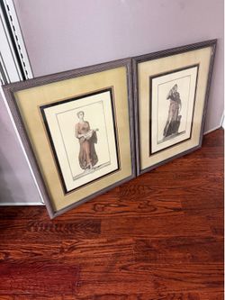 Pair of Framed Classical Roman Art Prints – Matching Set