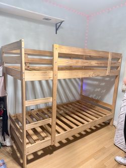 Wooden bunk bed