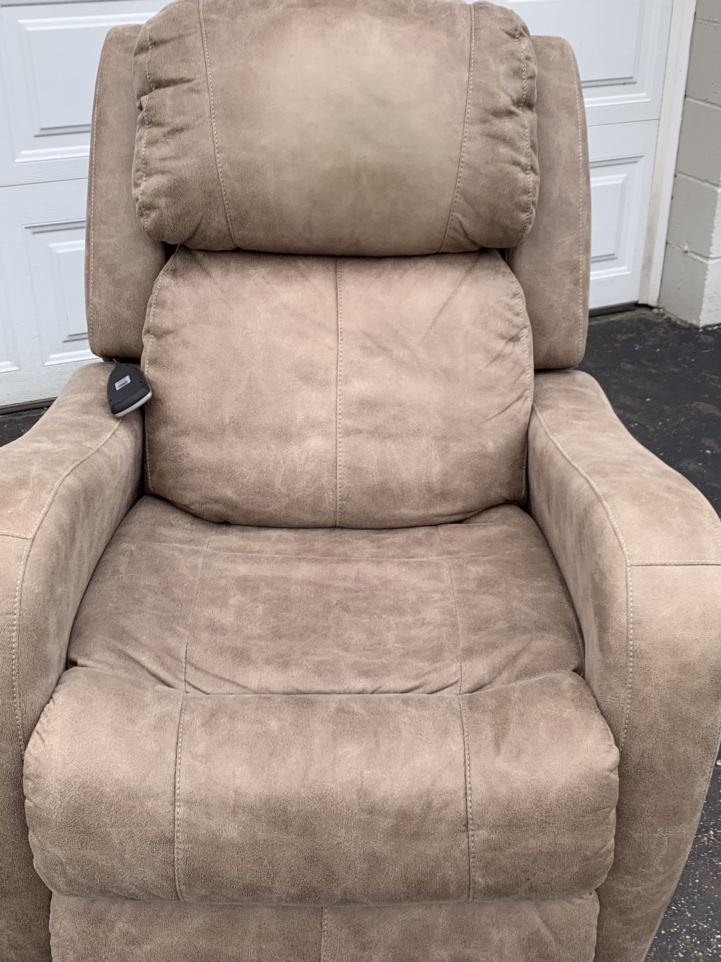 Leather reclining lift chair
