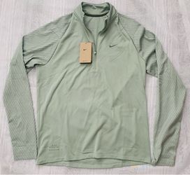 NWT Nike Running Division Dri-Fit Fleece Men's Size M Half Zip Jacket Lime Green