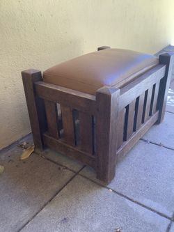 Vintage oak mission style stool