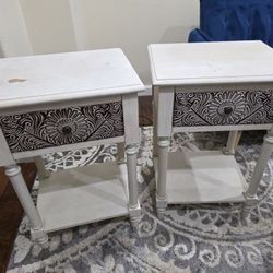 Two Wood End Tables Or Nightstands 