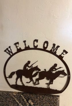 Cowboy metal ornament