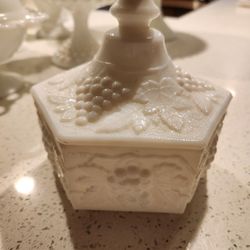 Imperial Hexagonal Milk Glass Candy Dish 