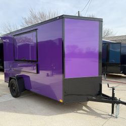 2026 New 6x12 SA Screwless Vending Enclosed Trailer | Blackout | Spoiler Package | .08 Polycor | Limited Edition | Dexter Axle | 1004 (Purple)
