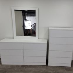 Dresser Whit Mirror And Chest - Cómoda Con Espejo Y Gavetero 