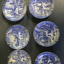 Vintage Enoch Wedgwood OLD CHELSEA BLUE Professionals Lot Of 6