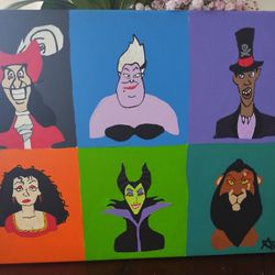 CUSTOM HANDMADE CHARACTER  PAINTINGS 25.00 EACH OR OFFER FOR ALL 11 X 8 IN SIZE STOCKTON  