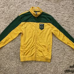 Semi New RX Rhinox Yellow/Green Brazil Souvenir Men’s Jacket w/Zip Up Size Large