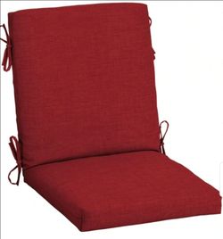Mid Back 16.5-in x 18-in Ruby Red Leala Patio chair cushion
