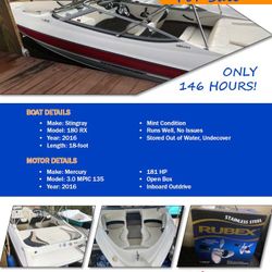 18’ Stingray Boat with Very Low Hours