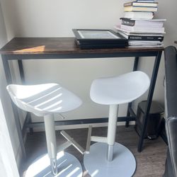 A Pair Of High Chair  With Table