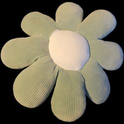 Flower Shaped Stuffy Plush Pillow Green 16"