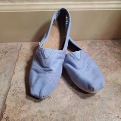 Gently Used "Tom's Light Blue Slip ons Size 5.5