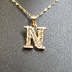 10k Gold Letter N pendant 