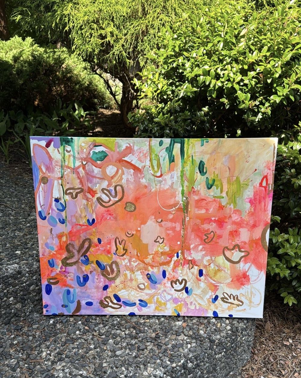 Original Art - Mixed Media On Wrapped Canvas - Paint/Gold/Modern 