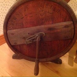 Antique wooden churn