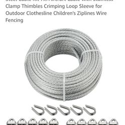 3/16” Galvanized Steel Cable Kit 50ft