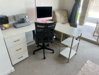 Beautiful corner  desk and accent chair ! $45 each