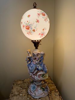 2 vintage Azzolin Brothers porcelain table lamps
