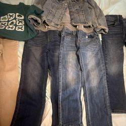 Kids Clothes Bundle - Denim Jacket, Jeans, Green Shirt size 5-6