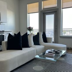  Modern White Sectional Couch – Excellent Condition – Must Go