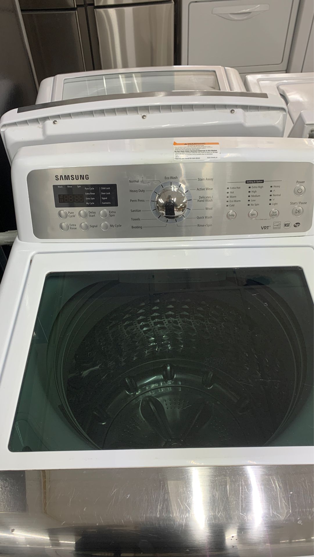 Samsung 27 in. 4.5 cu. ft. Capacity White Top Load Washing Machine with Vibration Reduction