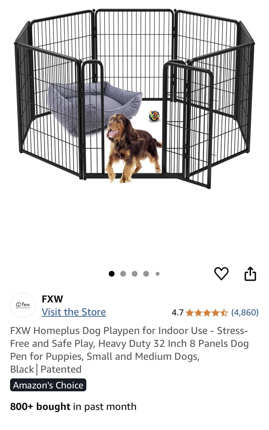 NEW FXW “Homeplus” Dog Playpen for Indoor Use - Stress-Free and Safe Play, Heavy Duty 32”