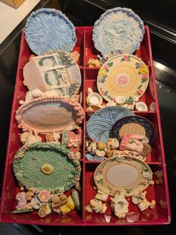 9 Polyresin Miniature Themed Tea Sets