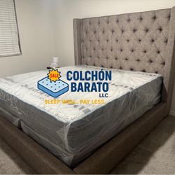 NEW MATTRESS KING SIZE PLUSH WITH BOX SPRING 