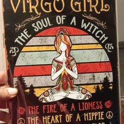 Virgo Girl Decorative Metal Sign