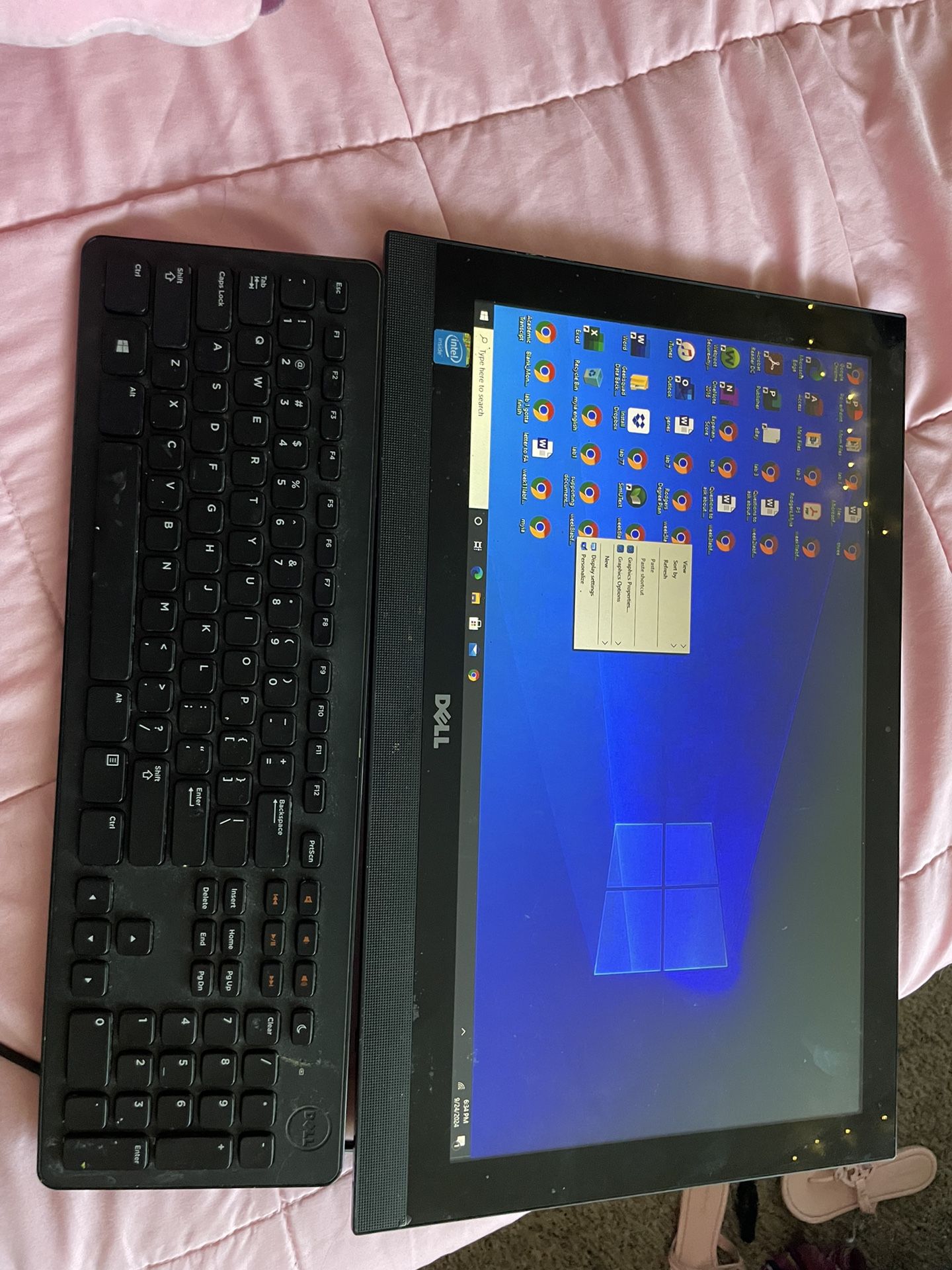 Dell desktop 20 inch touch screen keyboard included w power cord . for