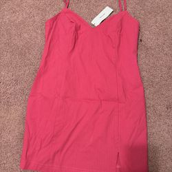 New Large Hot Pink Stretchy Short Dress