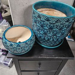 Two large flower pots