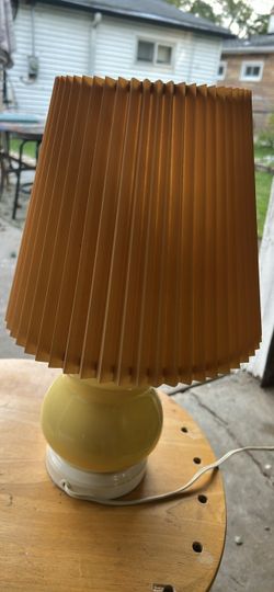 Vintage Ceramic Table Lamp with Pleated Shade