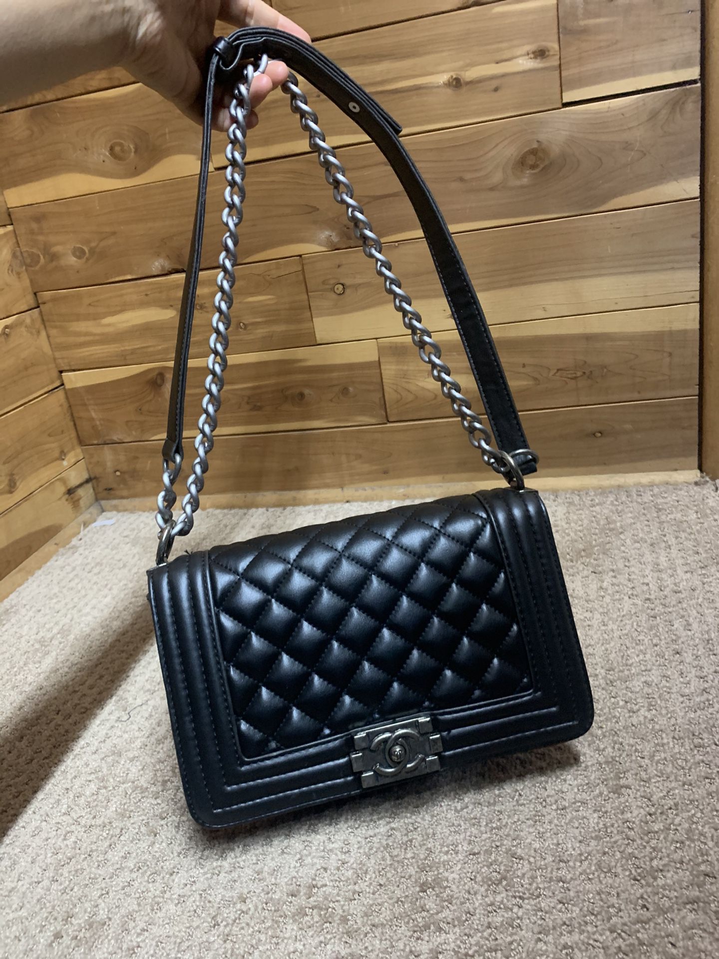 New Chanel bag leather black