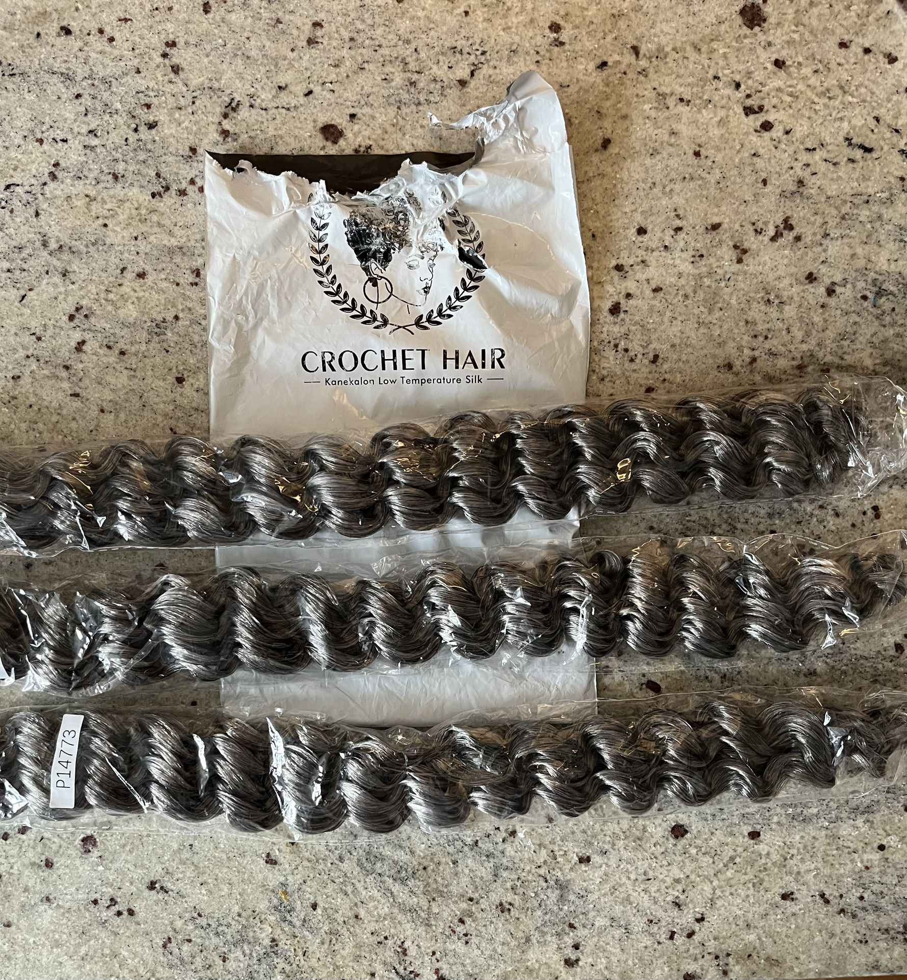 💫 QUEENTAS 3-Pack Gogo Girl Crochet Hair Extensions – Grey (18”) 💫