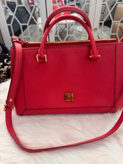 Preloved MCM Saffiano Leather Two-Way Satchel Tote Bag