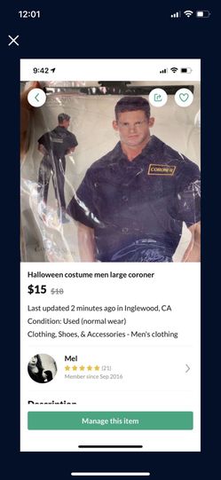 Halloween Coroner Costume Men Large