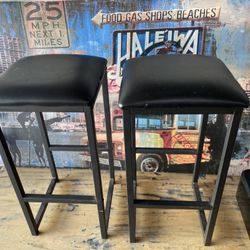 2 Black Matching Stools