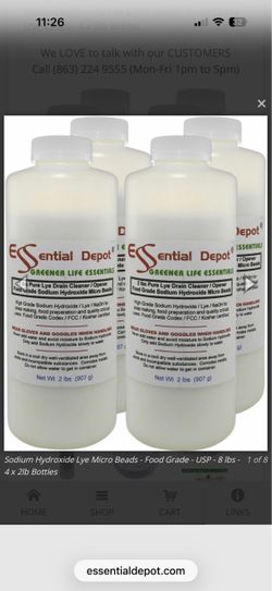 Sodium Hydroxide Lye Micro Beads - Food Grade - 8 lbs