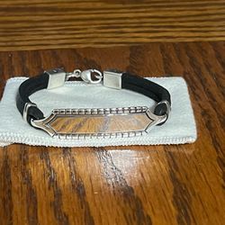 James Avery RARE leather ID bracelet retired charm