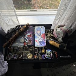 Thai Buddha Collection, Japanese Native American Flute, Dr Beats Headphones, Sword, Monk Rod, Anime Wallets Inuyasha Etc