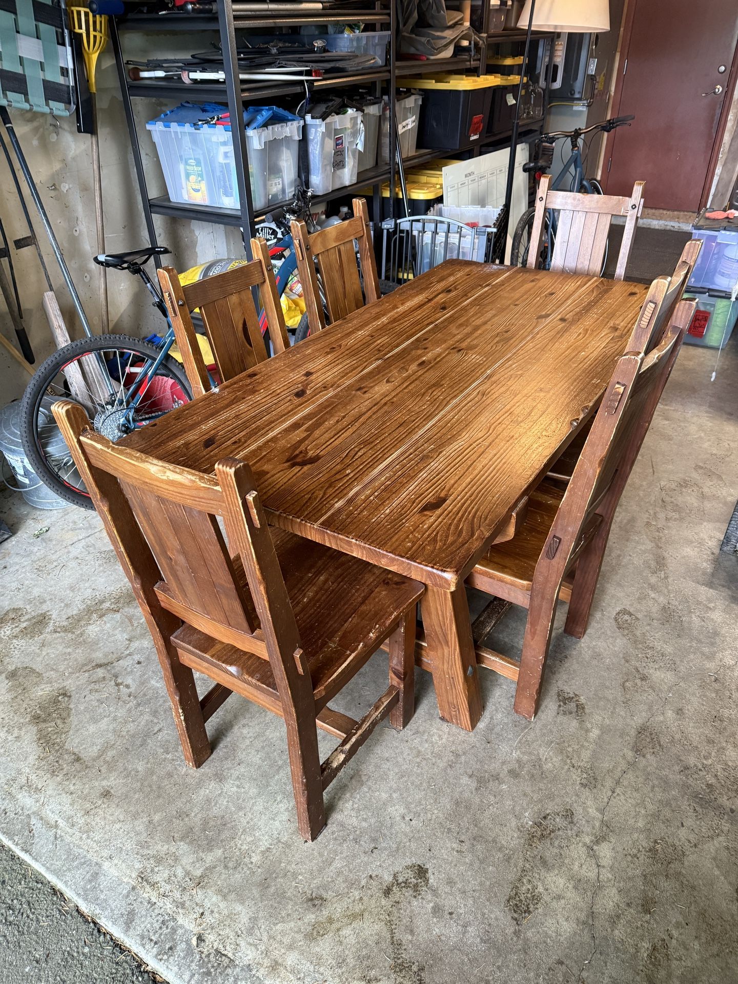 Solid wood Kitchen Table And 6 Chairs