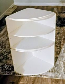 White Wood Corner Shelves/ Stackable Storage 
