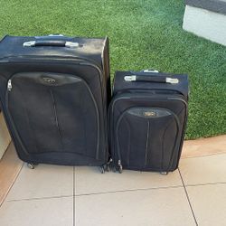 Large And Carry On Suit Case  Good Shape
